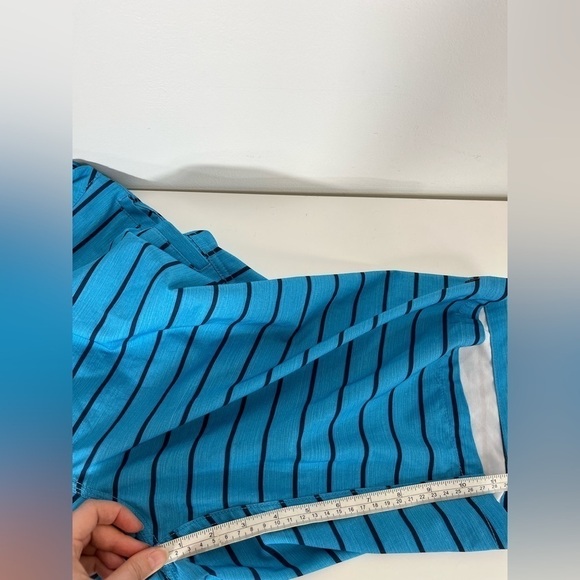 Quiksilver Amphibian Mens size 36 Shorts Swim Trunks Blue Stripe Stretch - Picture 11 of 13